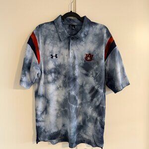 Auburn Tigers Blue Under Armour Tie Dye Polo (Medium)